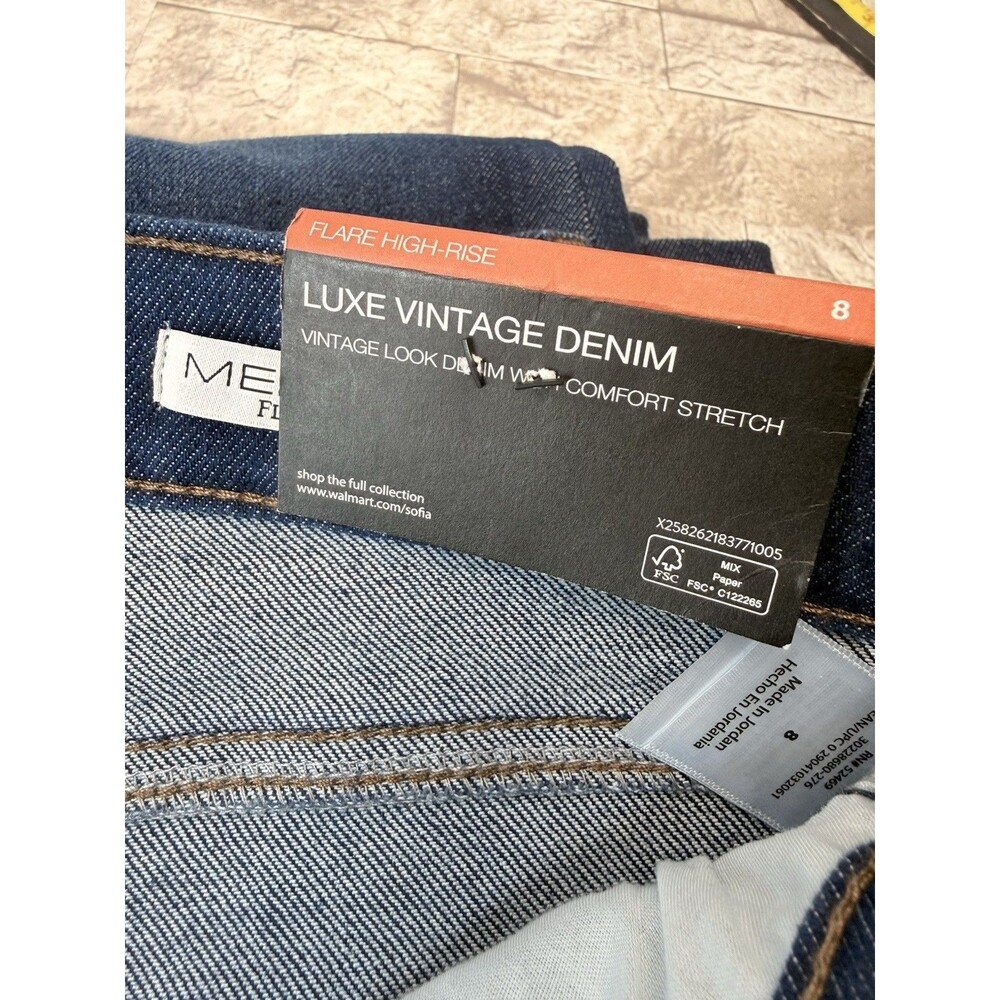 Sofia Jeans by Sofia Vergara High Rise Flare Dark Wash Blue Denim Jeans Size 8 - Picture 12 of 15